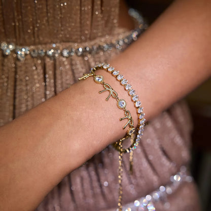 [Royal&Vicky]Honora Ribbon Knot Diamond Bracelet