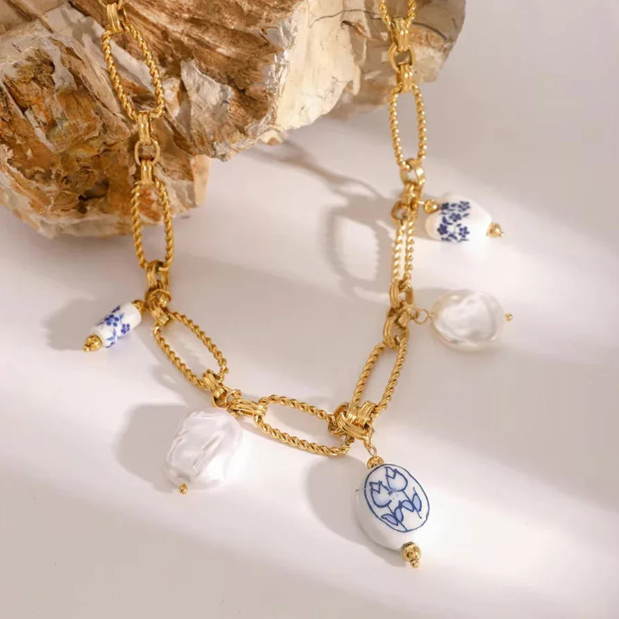 [Royal&Vicky]Cerulean Freshwater Pearl Necklace