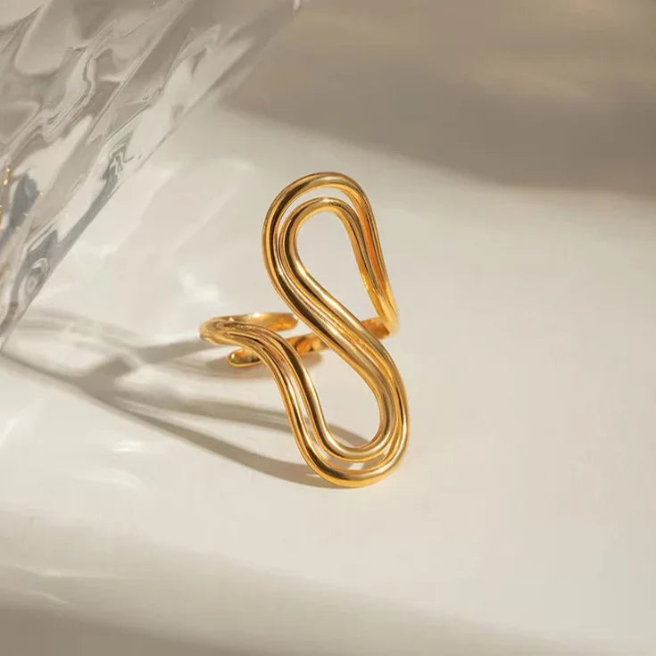 [Royal&Vicky]Halle Abstract Gold Ring