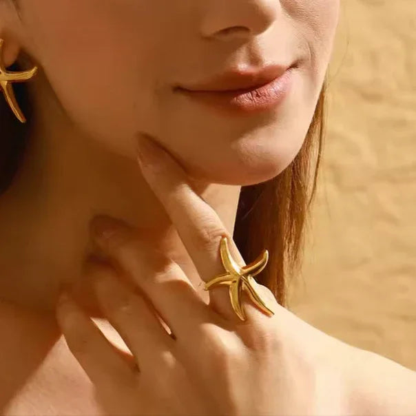 [Royal&Vicky]Oceanic Gold Starfish Ring
