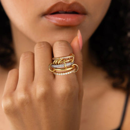 [Royal&Vicky]Blaise Stacked Diamond Ring