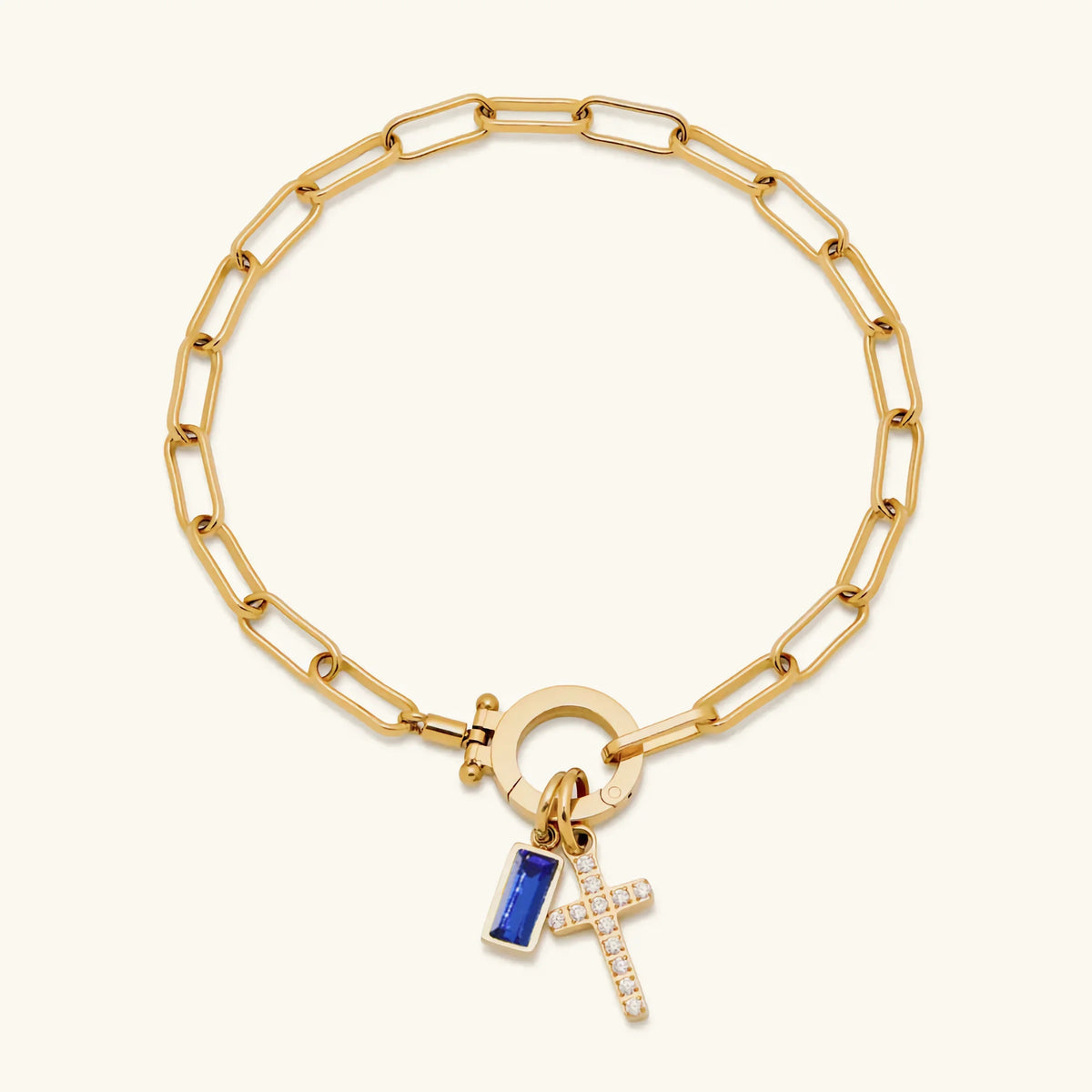 [Royal&Vicky]Annabella Birthstone Cross Bracelet