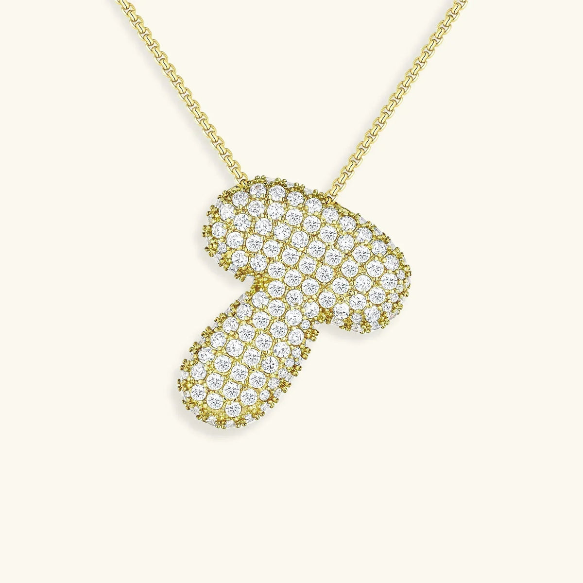 [Royal&Vicky]Bubble Initial Diamond Necklace