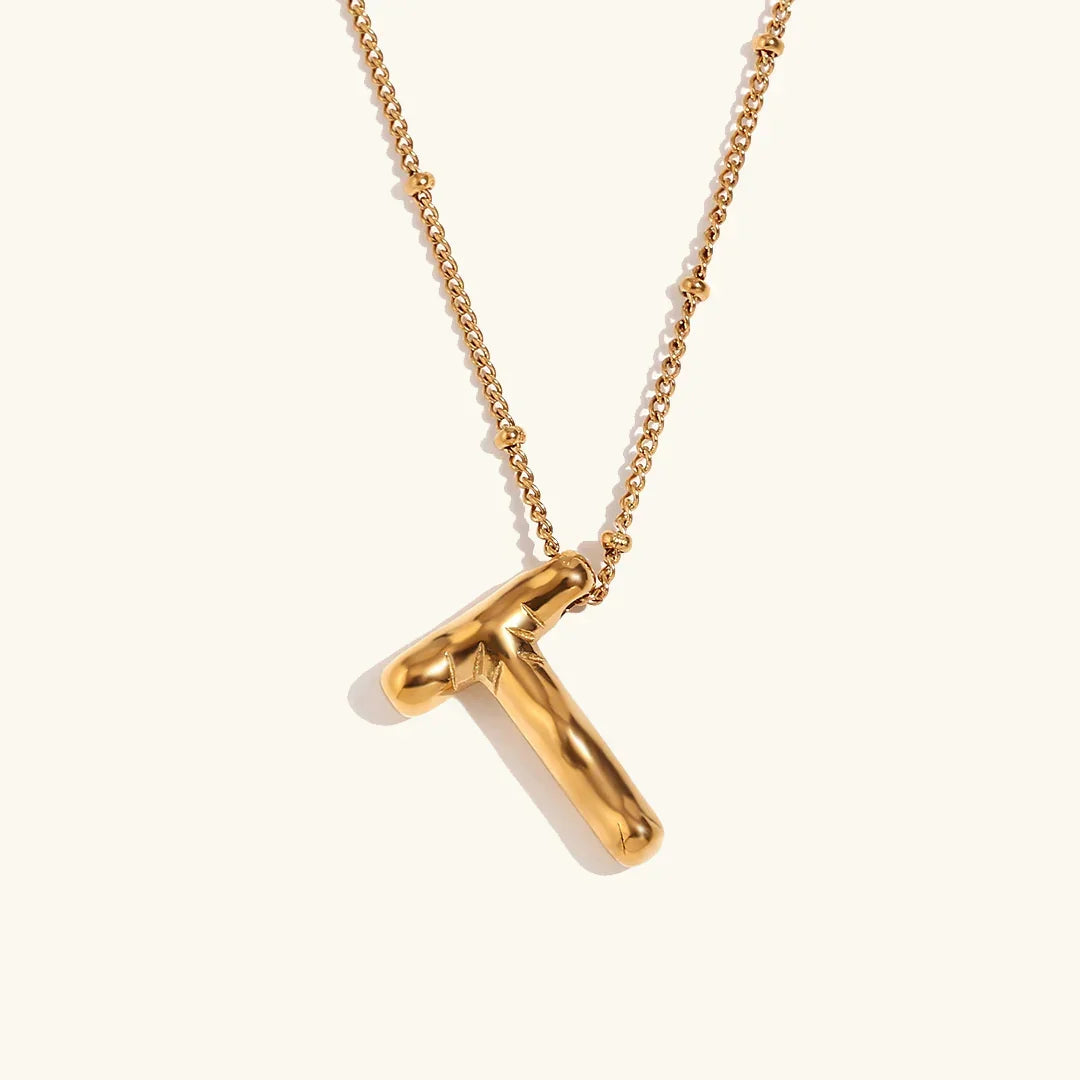 [Royal&Vicky]Balloon Gold Initial Necklace