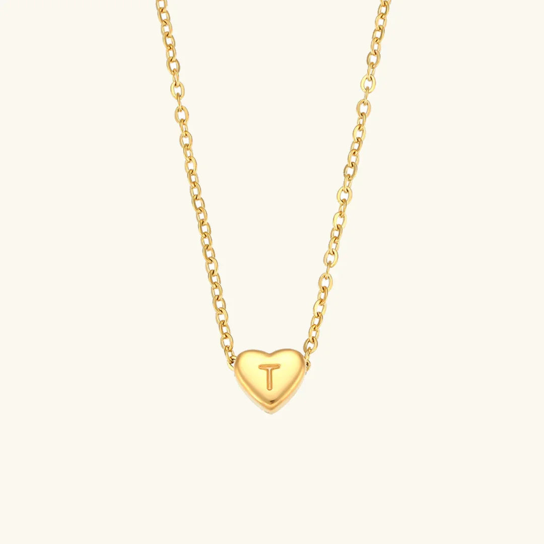 [Royal&Vicky]Heart Initial Gold Necklace