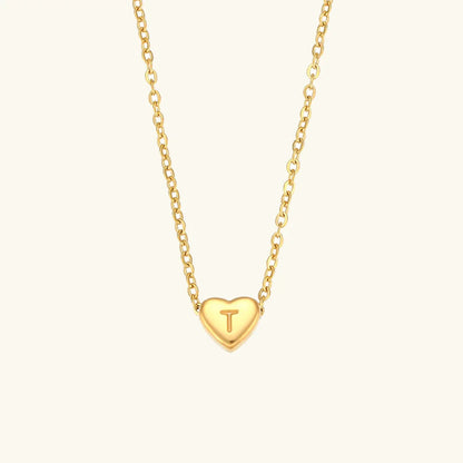 [Royal&Vicky]Heart Initial Gold Necklace