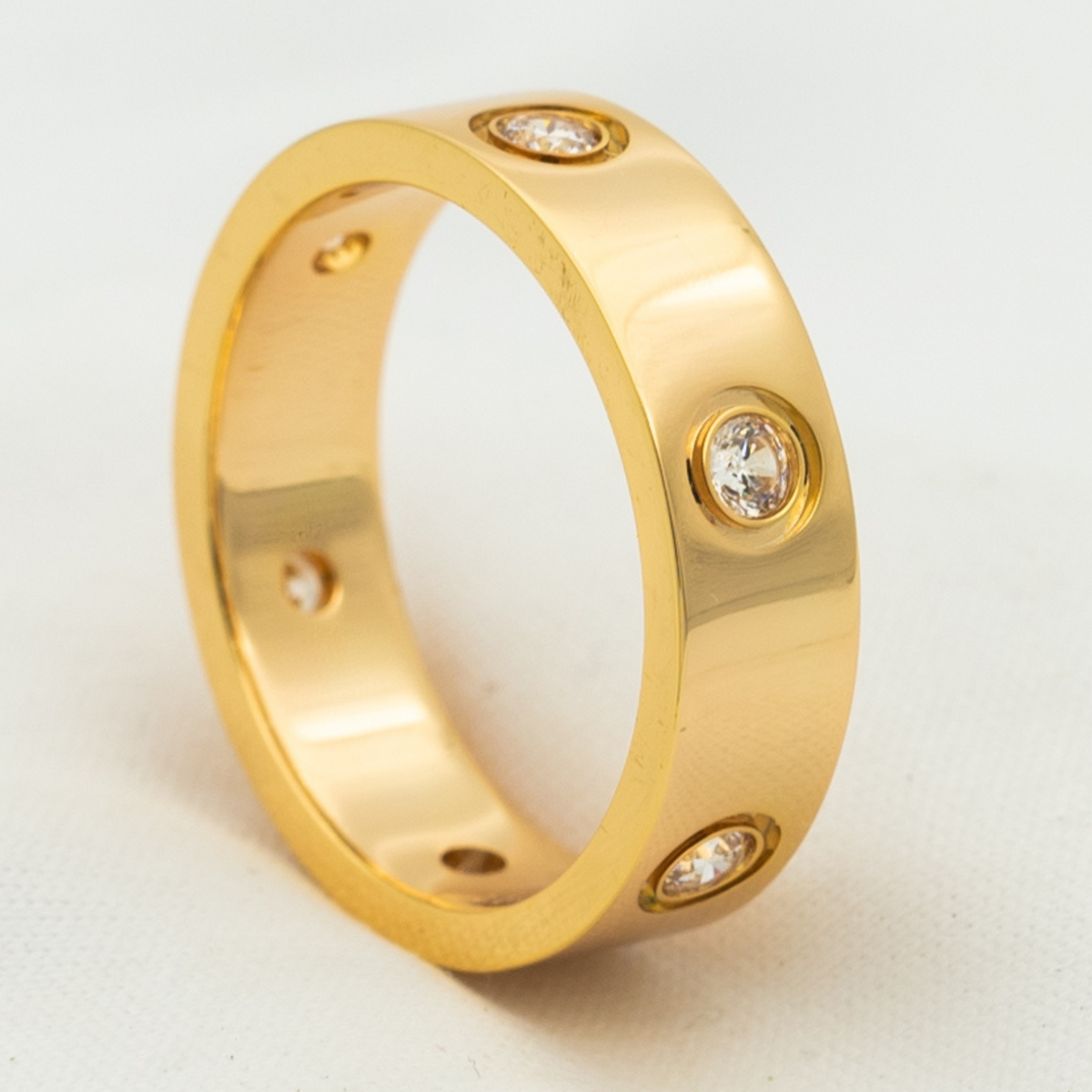 [Royal&Vicky]LOVE RING 5.5MM 6 DIAMONDS PINK GOLD