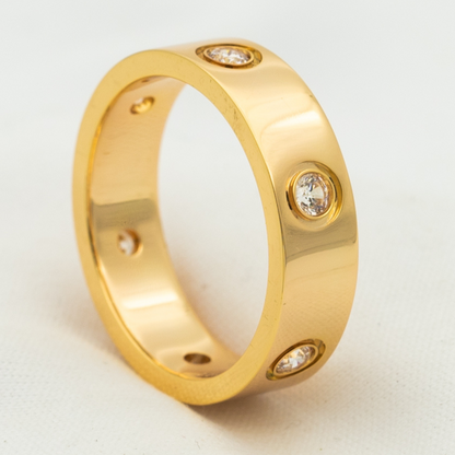 [Royal&Vicky]LOVE RING 5.5MM 6 DIAMONDS PINK GOLD
