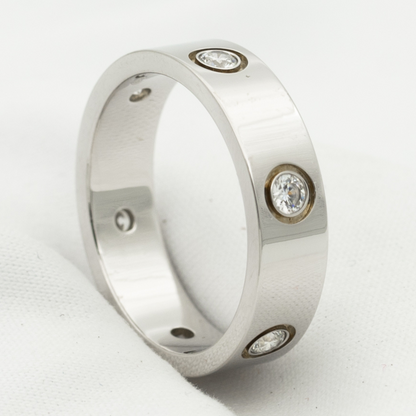 [Royal&Vicky]LOVE RING 5.5MM 6 DIAMONDS SILVER