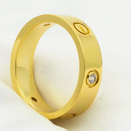 [Royal&Vicky]LOVE RING 5.5MM 3 DIAMONDS GOLD