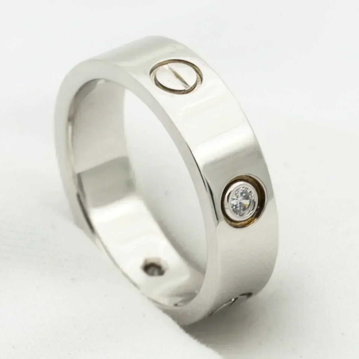 [Royal&Vicky]LOVE RING 5.5MM 3 DIAMONDS SILVER