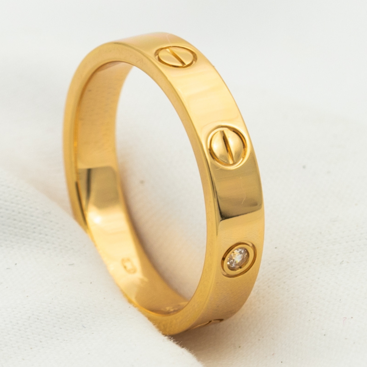 [Royal&Vicky]LOVE RING 4MM 1 DIAMOND PINK GOLD