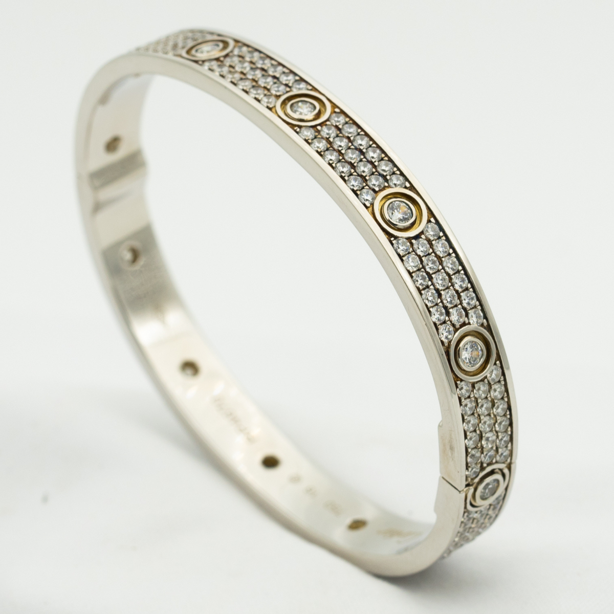 [Royal&Vicky]LOVE BRACELET 6.1MM DIAMOND-PAVED 10 BIG DIAMONDS