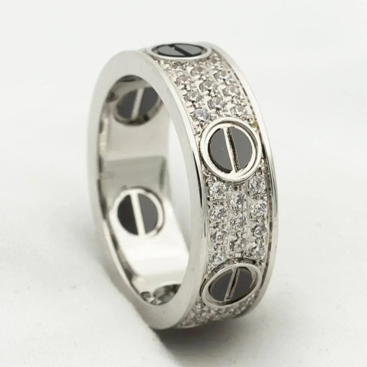 [Royal&Vicky]LOVE RING 5.5MM DIAMONDS PAVED CERAMIC