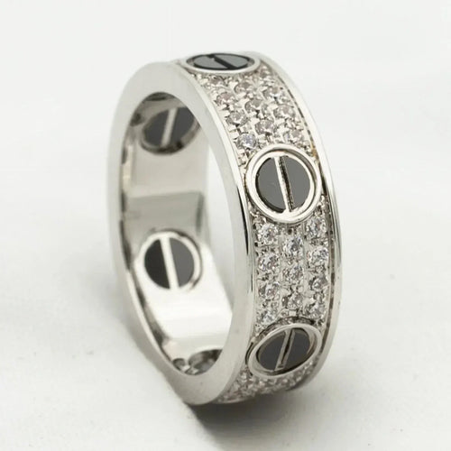 [Royal&Vicky]LOVE RING 5.5MM DIAMONDS PAVED CERAMIC