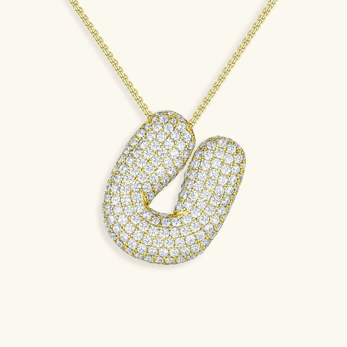 [Royal&Vicky]Bubble Initial Diamond Necklace