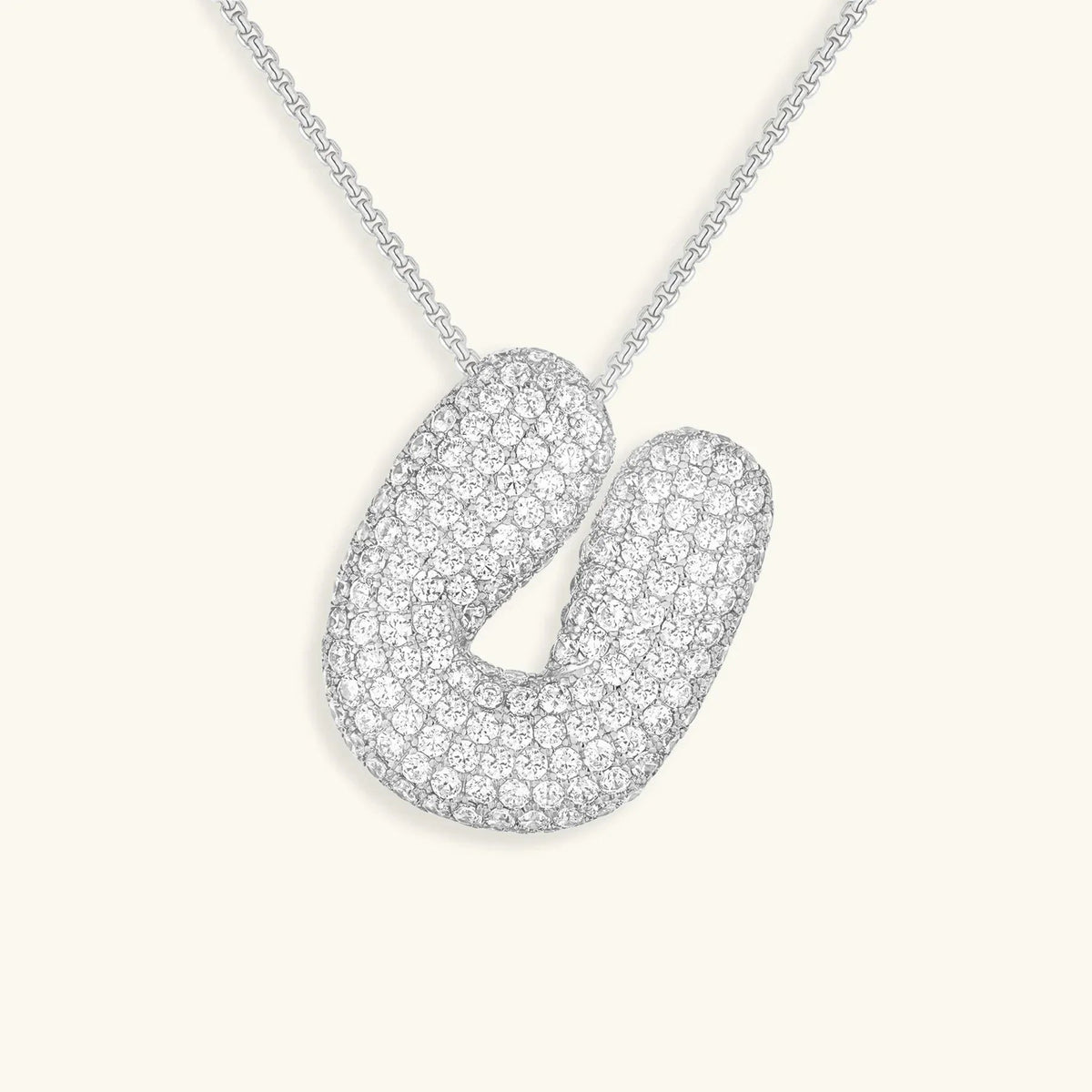 [Royal&Vicky]Bubble Initial Diamond Necklace