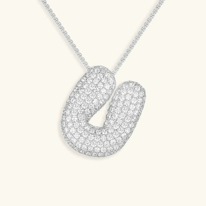 [Royal&Vicky]Bubble Initial Diamond Necklace