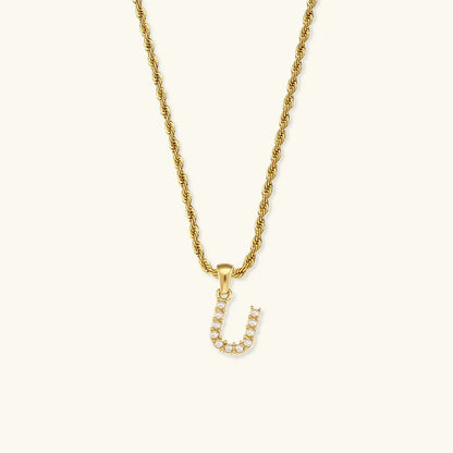 [Royal&Vicky]Elodie Initial Letter Pearl Necklace