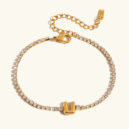 [Royal&Vicky]Avaria Bubble Letter Tennis Bracelet