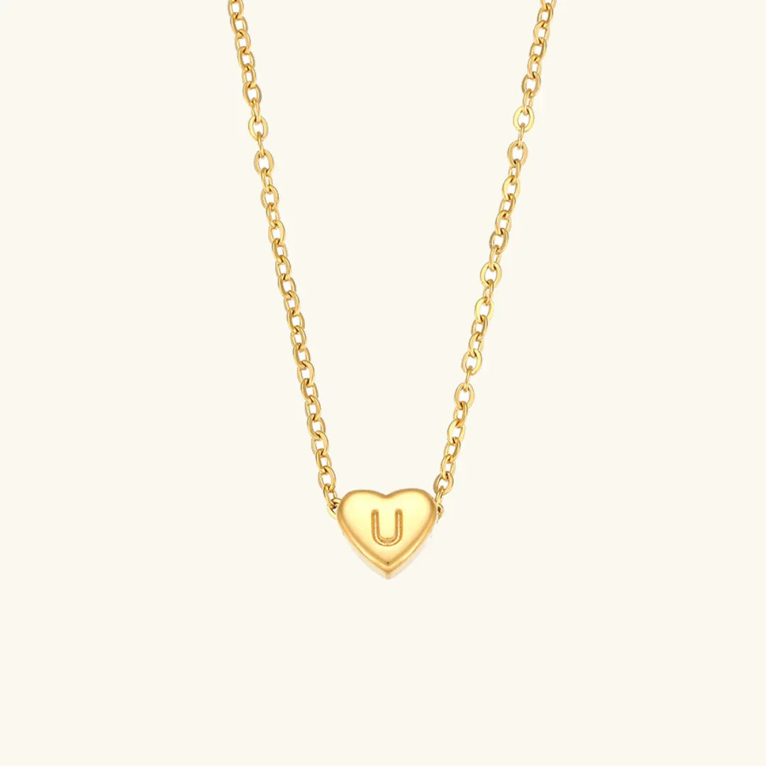 [Royal&Vicky]Heart Initial Gold Necklace