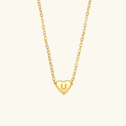 [Royal&Vicky]Heart Initial Gold Necklace