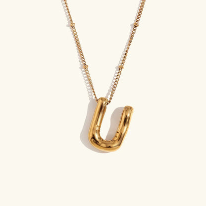 [Royal&Vicky]Balloon Gold Initial Necklace