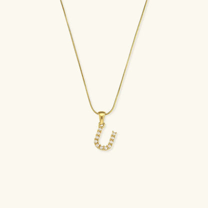 [Royal&Vicky]Augustine Initial Letter Pearl Necklace