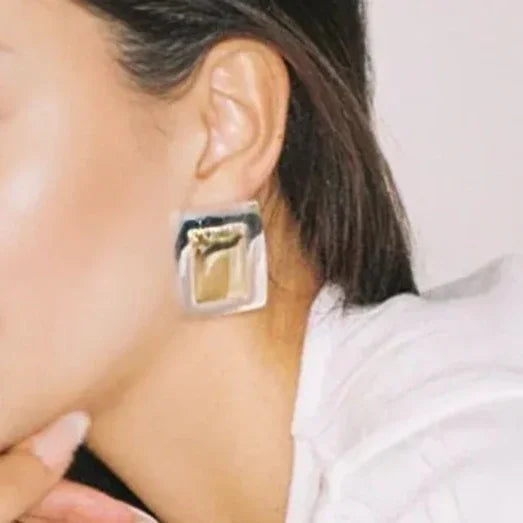 [Royal&Vicky]Jocelyn Two Tone Earrings