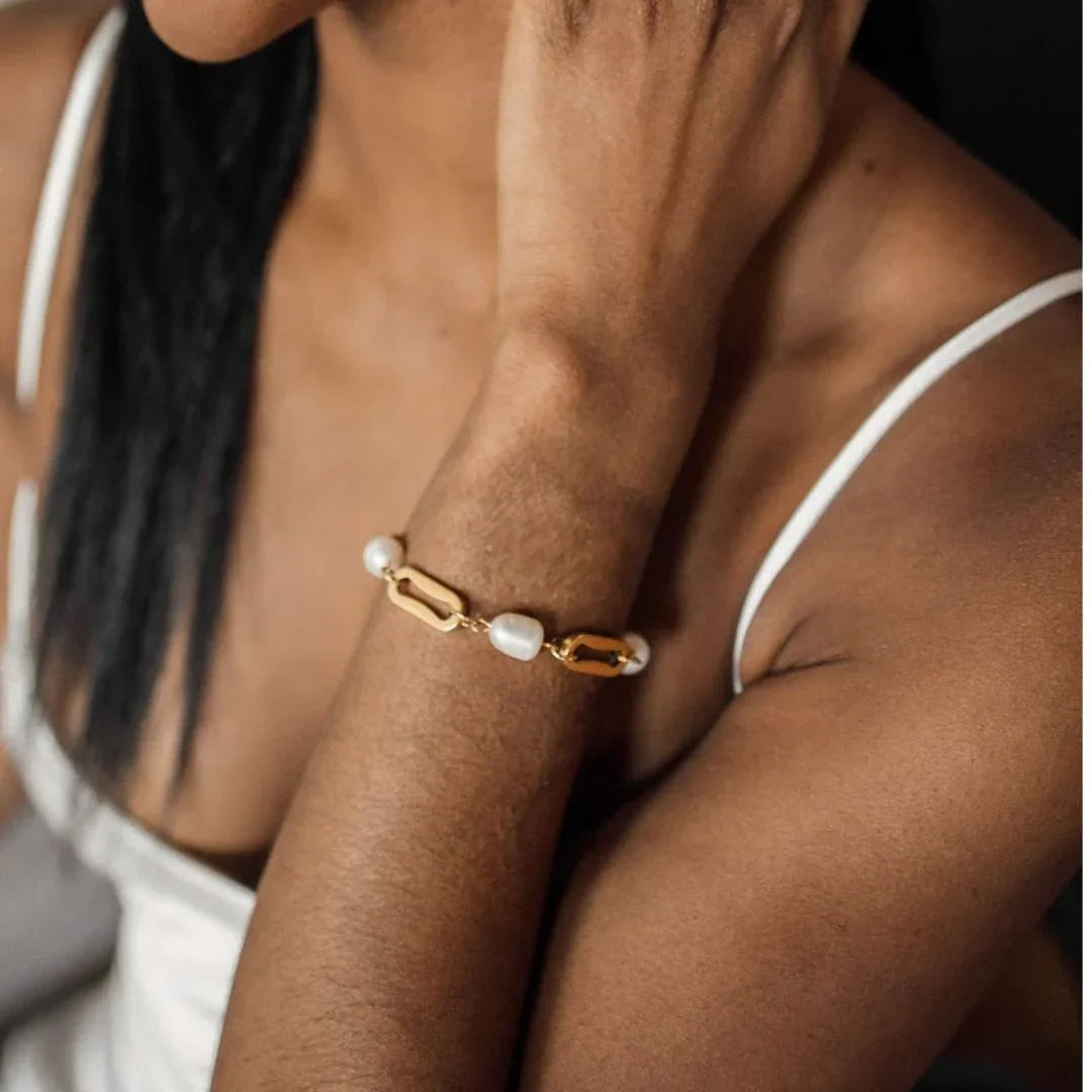 [Royal&Vicky]Janna Pearl Chain Bracelet
