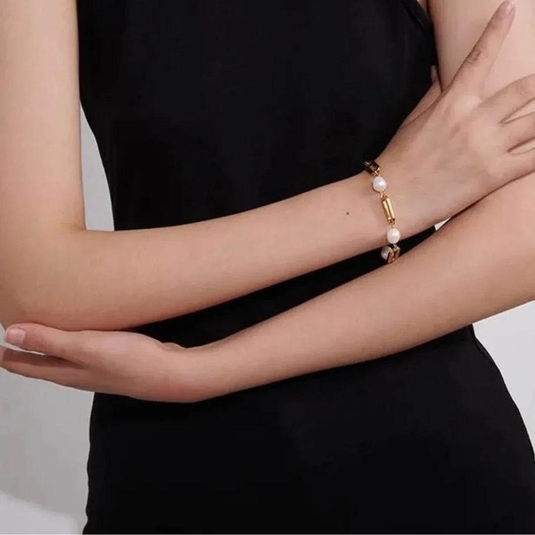 [Royal&Vicky]Janna Pearl Chain Bracelet