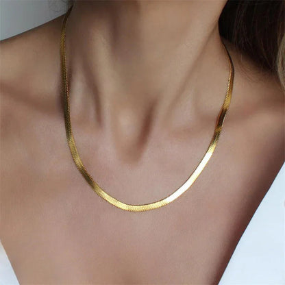 [Royal&Vicky]Elizabeth Gold Herringbone Necklace