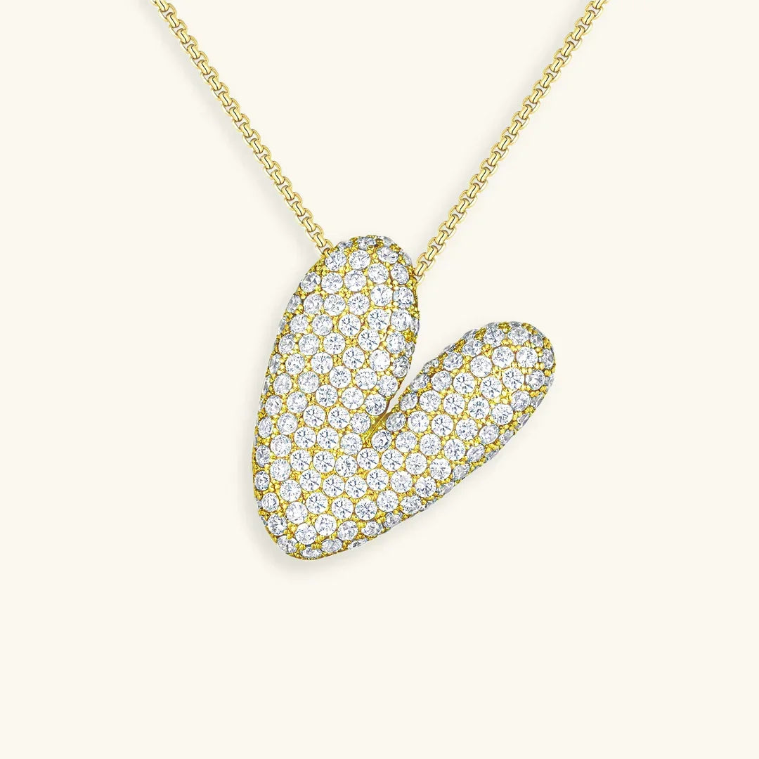 [Royal&Vicky]Bubble Initial Diamond Necklace