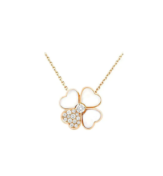 [Royal&Vicky]CLOVER MOP DIAMOND ROSE GOLD NECKLACE