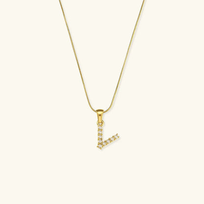 [Royal&Vicky]Augustine Initial Letter Pearl Necklace