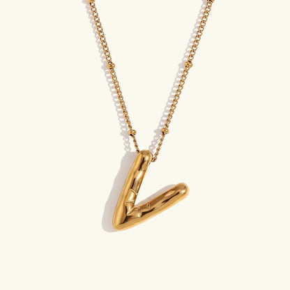 [Royal&Vicky]Balloon Gold Initial Necklace