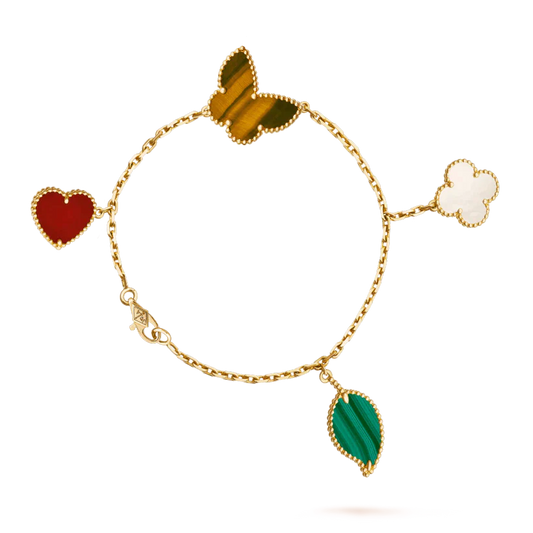 [Royal&Vicky]LUCKY SPRING 5 MOTIF GOLD BRACELET