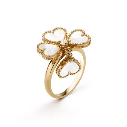 [Royal&Vicky]SWEET CLOVER WHITE MOP RING