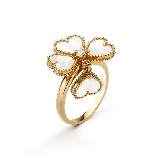 [Royal&Vicky]SWEET CLOVER WHITE MOP RING
