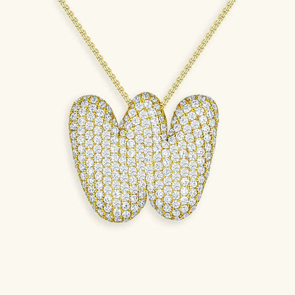 [Royal&Vicky]Bubble Initial Diamond Necklace