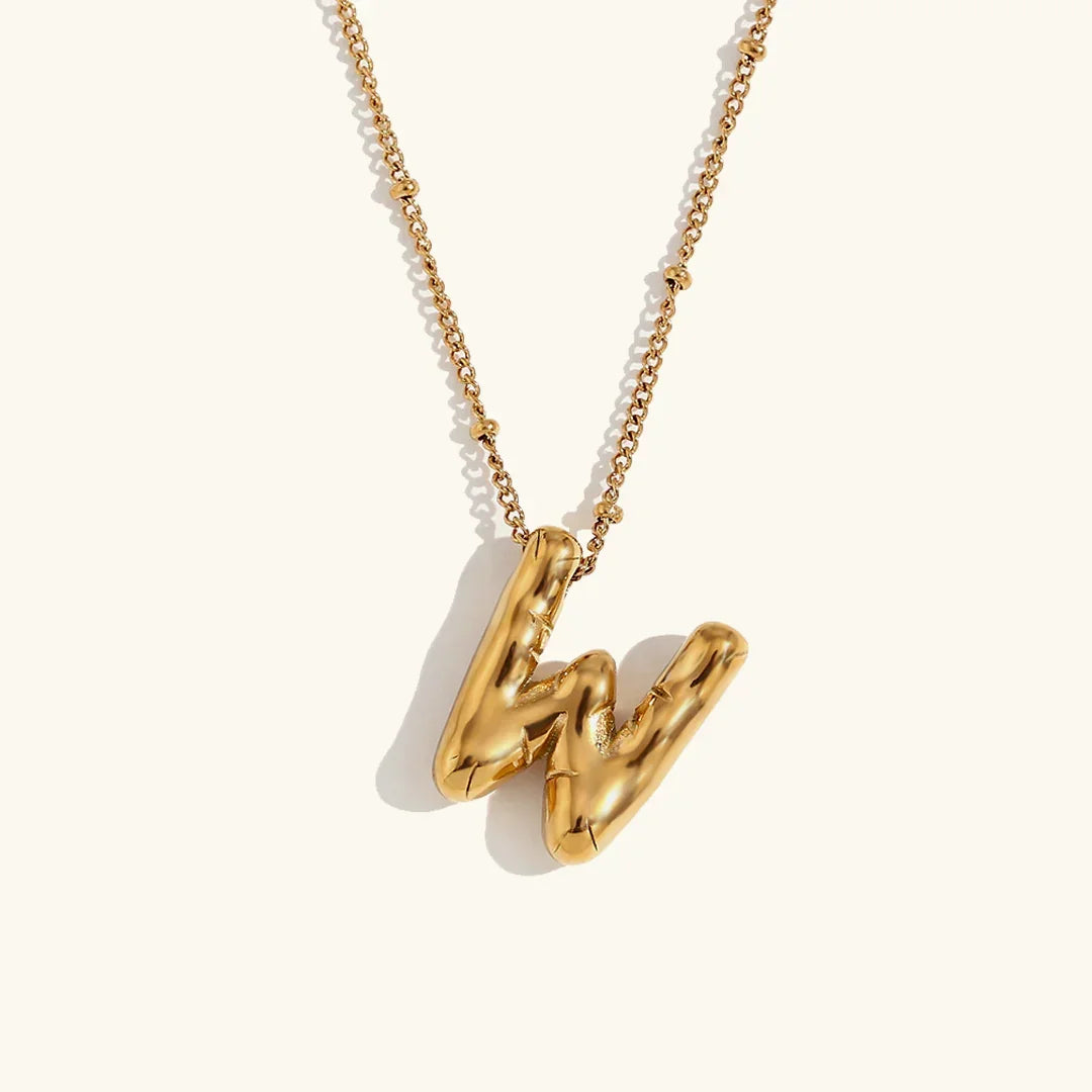 [Royal&Vicky]Balloon Gold Initial Necklace