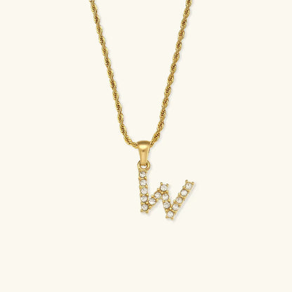[Royal&Vicky]Maeve Letter Initial Diamond Necklace