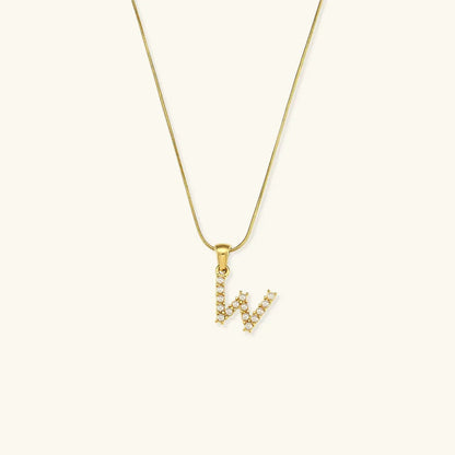 [Royal&Vicky]Augustine Initial Letter Pearl Necklace