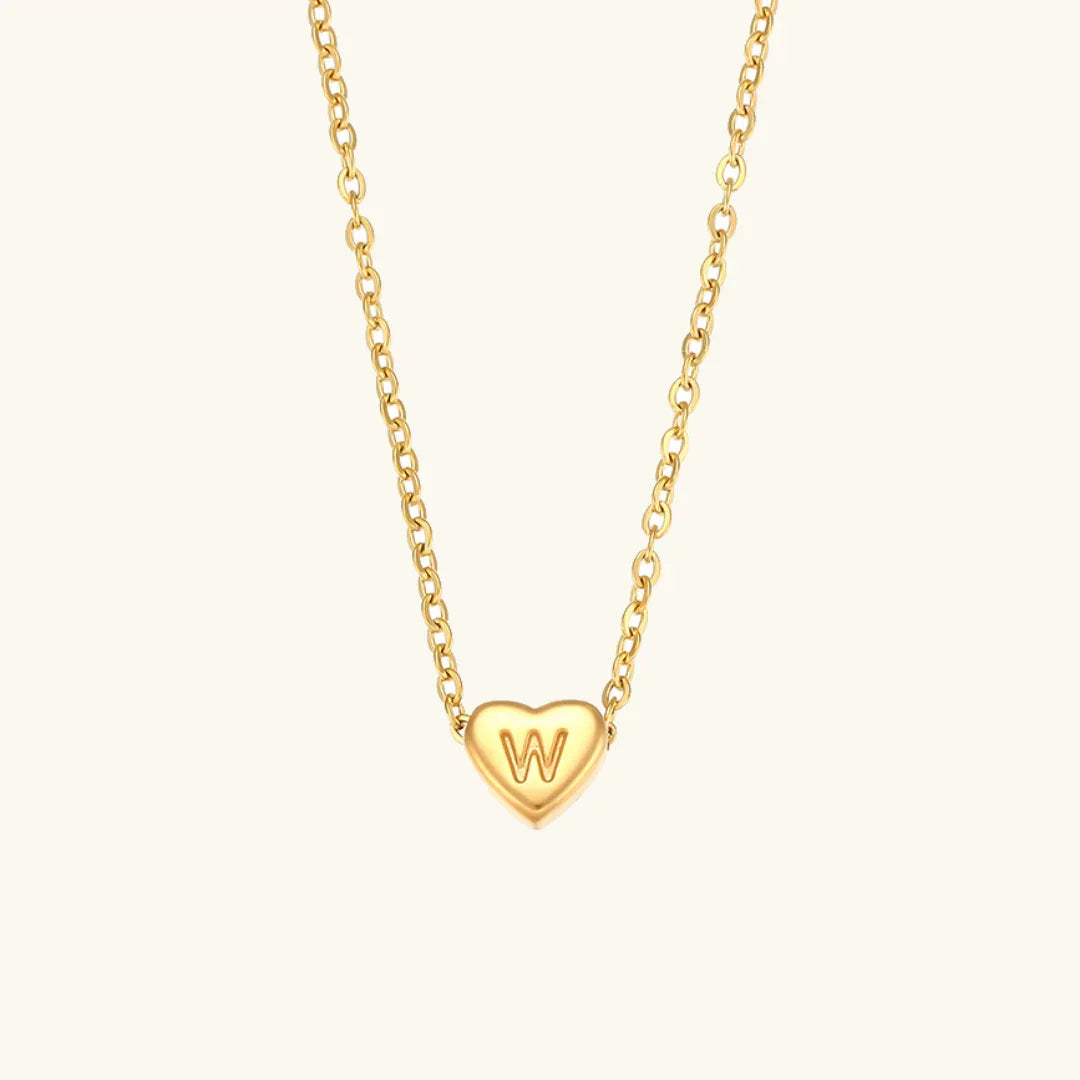 [Royal&Vicky]Heart Initial Gold Necklace