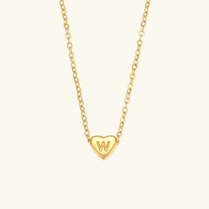 [Royal&Vicky]Heart Initial Gold Necklace