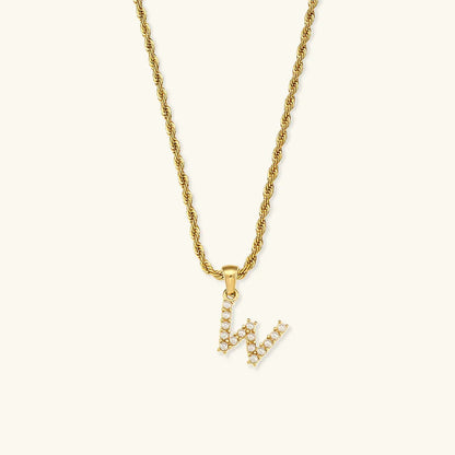 [Royal&Vicky]Elodie Initial Letter Pearl Necklace