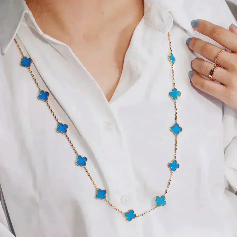 [Royal&Vicky]CLOVER 20 MOTIFS BLUE AGATE GOLD