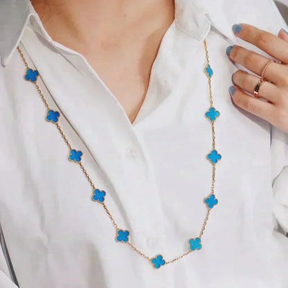 [Royal&Vicky]CLOVER 20 MOTIFS BLUE AGATE GOLD