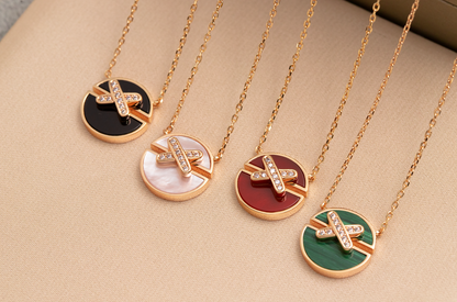 [Royal&Vicky]JEUX DE PINK GOLD DIAMOND NECKLACE