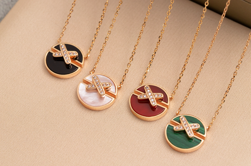 [Royal&Vicky]JEUX DE PINK GOLD DIAMOND NECKLACE